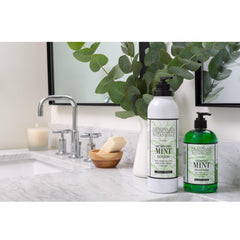 Archipelago Morning Mint Lotion hands applying it during morning routine for refreshed skin.