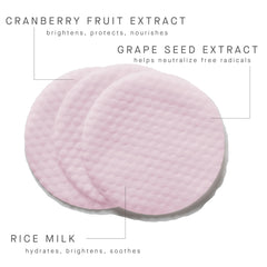 ARCONA Triad Pads on a cotton pad demonstrate gentle cleansing prep.