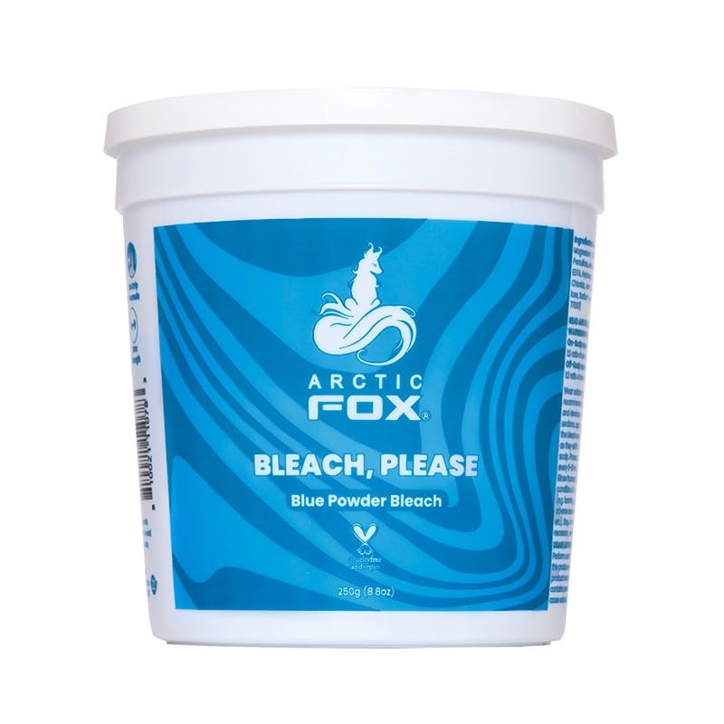 ARCTIC FOX Blue Powder Bleach packaging, ideal for precise lift in professional use.