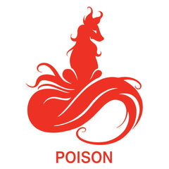 ARCTIC FOX Poison swatch on hair shows orange-leaning red under light.