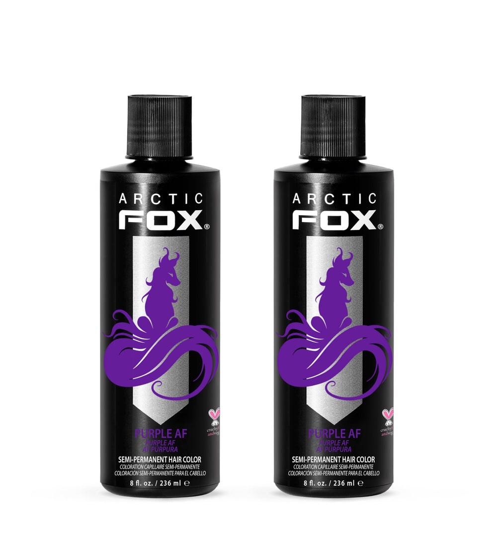 ARCTIC FOX Purple AF pack shot shows two 8oz bottles for vegan color