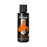 ARCTIC FOX Sunset Orange dye bottle showcases vibrant color for bold styling.