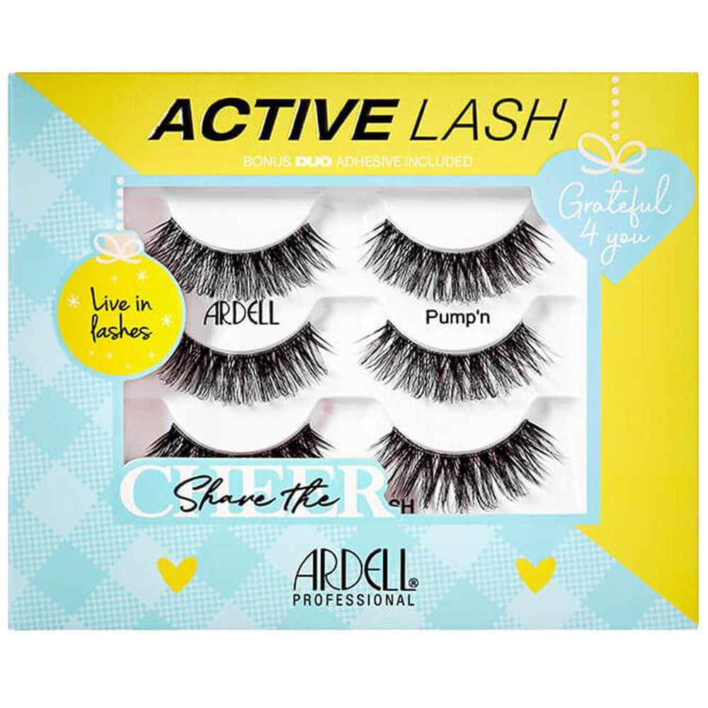 Ardell Active Pump’n lashes in-pack offer medium volume for a lifted look.