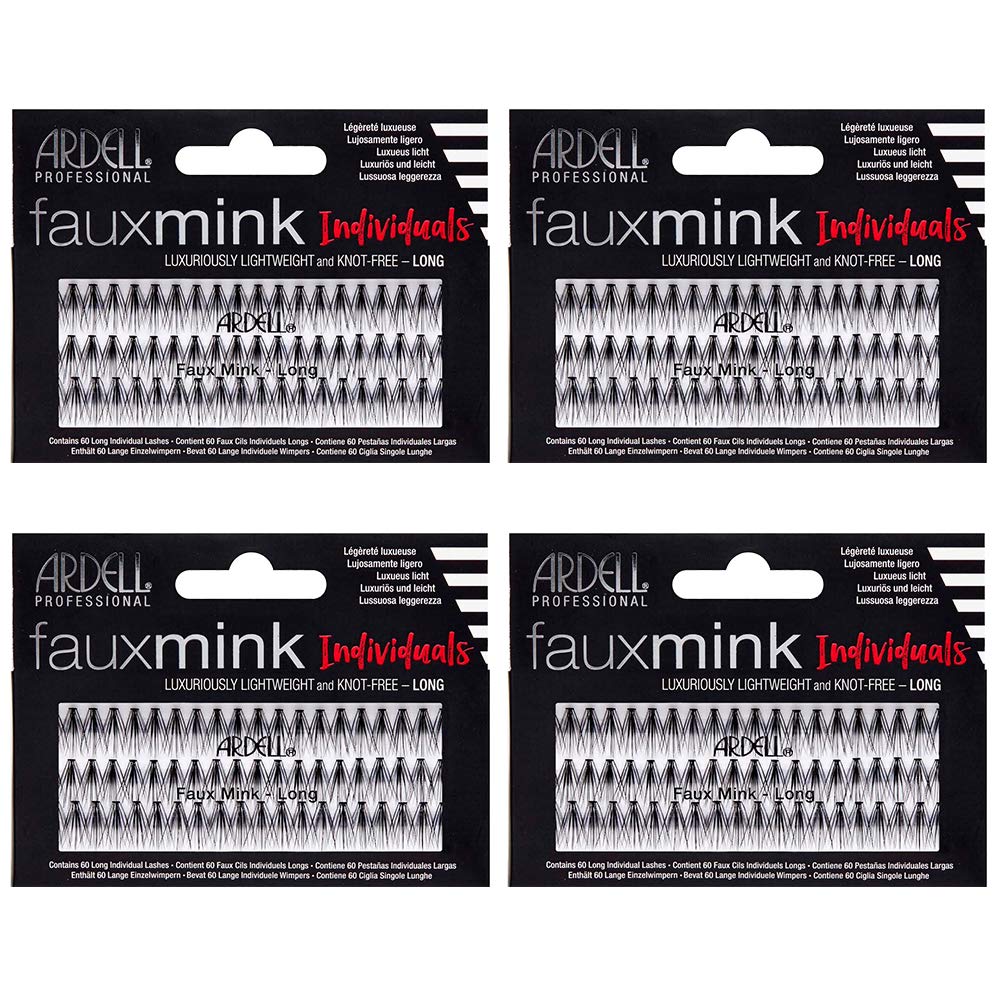 Ardell Faux Mink Individuals Long Black lash clusters pack for a customizable glam look.