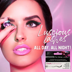 Ardell LashGrip adhesive dark strip lashes application demonstrates secure, easy lash placement.