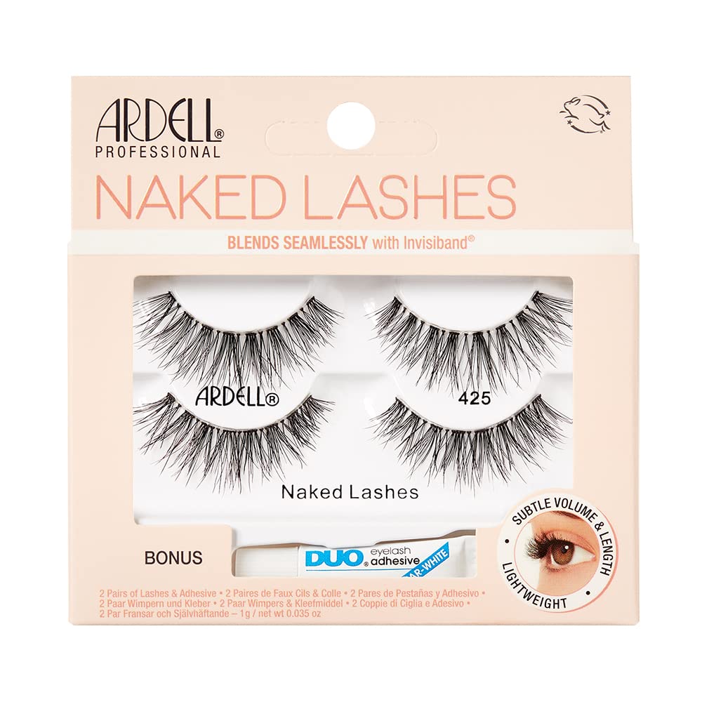 Ardell Naked Lashes 425 wispy lashes for natural-looking volume.