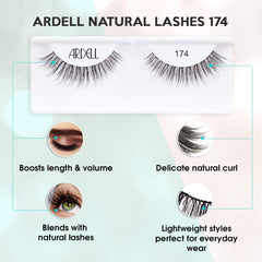 Ardell Natural 174 close-up shows Invisiband for comfortable, undetectable wear