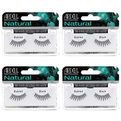 Ardell Natural Lashes Babies Black strip 4-pack for lightweight, natural-looking enhancement.