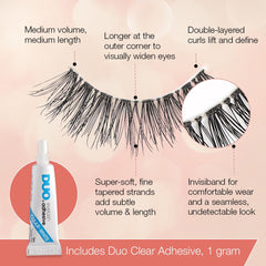 Ardell Strip Lashes Natural Naked Lashes 424 double-layered-curl for defined eyes.