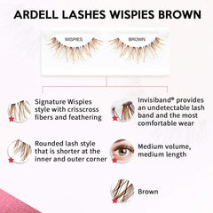 Ardell Wispies Brown 4-pack packaging highlighting reusable design.