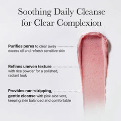 ARENCIA Fresh Rosehip Rice Mochi Cleanser rose petals backdrop evokes rosiness and ritual