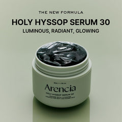 Arencia Glow Hyssop serum application shows a smooth texture for glass skin.