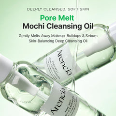 ARENCIA Pore Melt Mochi texture close-up suggests nourishing cleansing