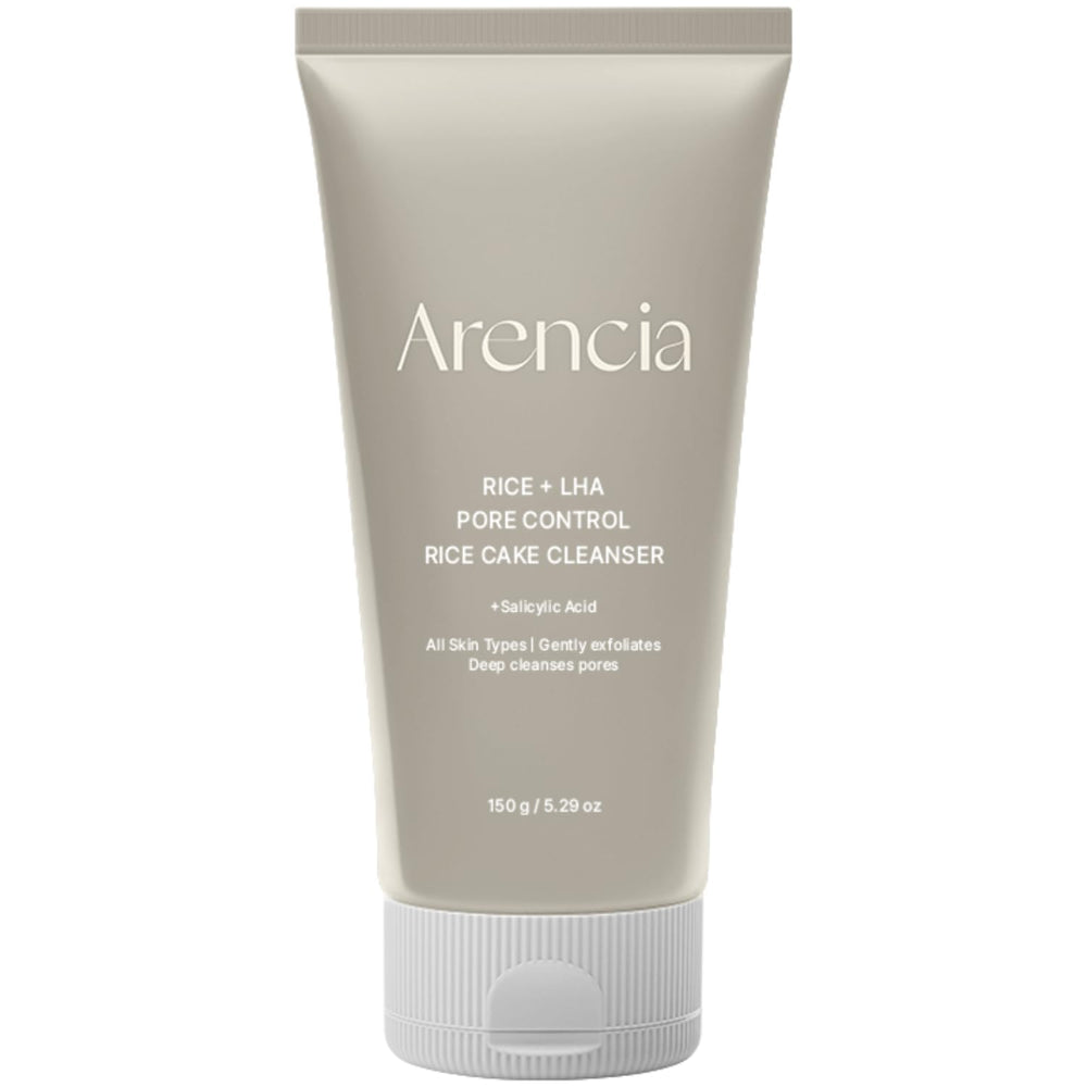 ARENCIA Rice LHA Pore Cleanser jar close-up highlights gentle cleansing for pores.