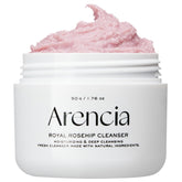 ARENCIA Rosehip Brightening Rice Mochi Cleanser packaging shows all-skin-types suitability for daily use.