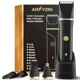 AREYZIN 3in1 body-trimmer-dock shows a convenient USB charging dock for easy grooming.