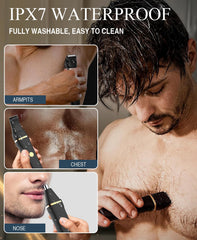 AREYZIN length-guided-combs demonstrate customizable trimming lengths for body grooming.