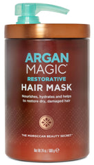 Argan Magic Restorative Hair Mask 24oz jar, rich hydration for dry, damaged hair.