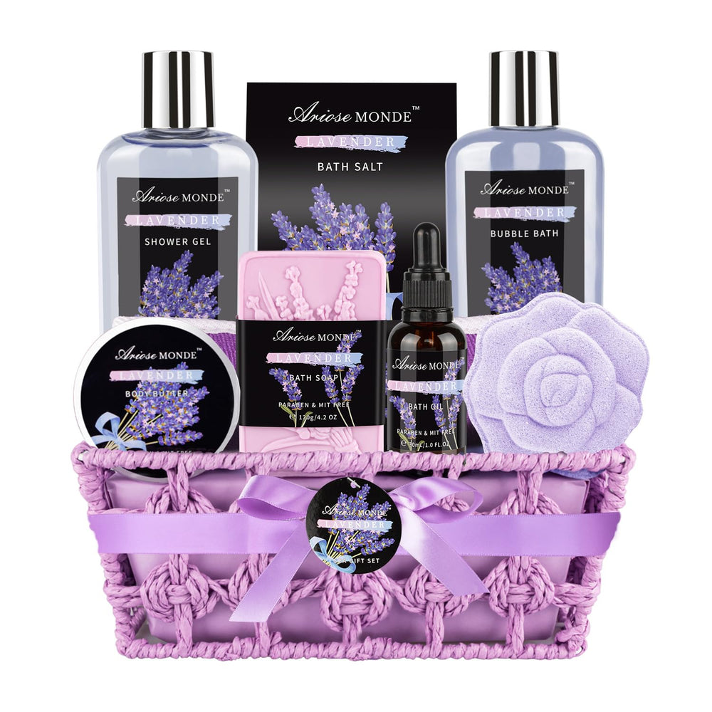 ArioseMonde Spa Gift Basket Lavender Wrap gift ready presentation for relaxation