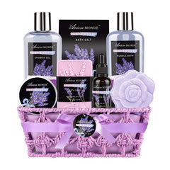ArioseMonde Spa Gift Basket Lavender Wrap gift ready presentation for relaxation