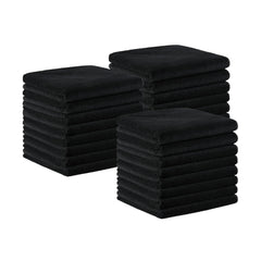 Arkwright bleach-proof salon towels bulk 24 stacked for spa-ready storage and quick cleanup.