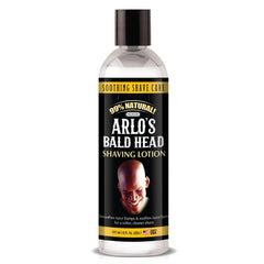 Arlo's Bald Head Shaving Lotion bottle front showing premium formula for smooth shave