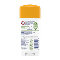 Arm & Hammer Essentials aluminum-free label detail highlighting ingredients and fragrance-free formula.