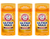 Arm and Hammer Ultra Max Active Sport deodorant stick close-up highlighting solid all-day protection.