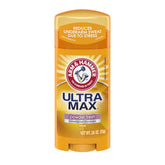 Arm & Hammer Ultramax anti-perspirant solid powder fresh packaging close-up for all-day protection.