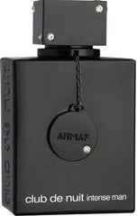Armaf Club De Nuit Intense Man bottle front shows a bold woody-spicy presence for lasting wear.