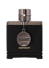 Armaf Dubai Nights Midnight bottle for men highlighting bold evening appeal.