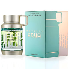 Armaf Odyssey Aqua base notes Patchouli, Ambroxan, Cypress deliver a lasting masculine finish.