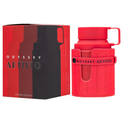 Armaf Odyssey Artisto Red spray nozzle demonstrates easy, even application for daily wear.