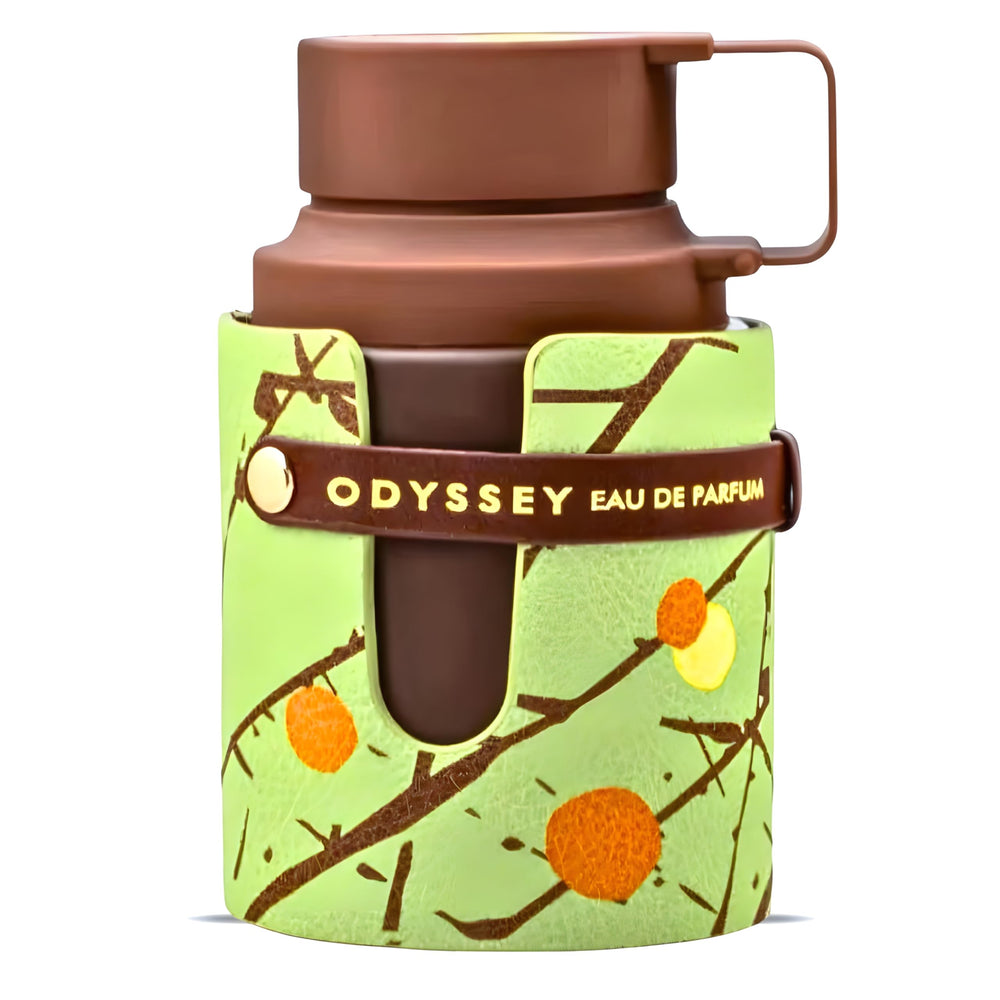 Armaf Odyssey bottle front view highlights rich chocolate and coffee notes for a bold gourmand vibe.