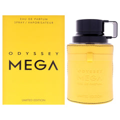 Armaf Odyssey Mega Limited Edition bottle with bold spray design for confident wear.