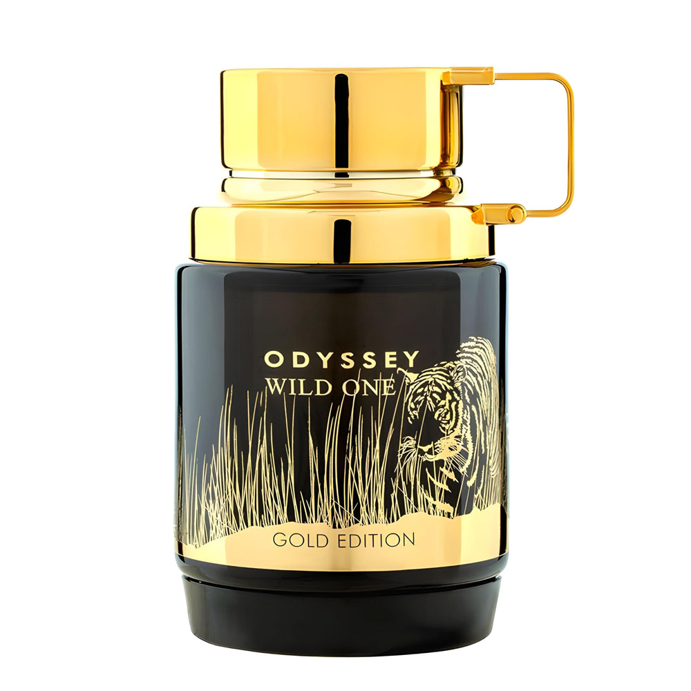 Armaf Odyssey Wild One Gold Edition bottle front view with premium design
