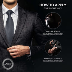Armaf Tag Him spray mist indicating easy application and longevity