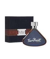 Armaf Tres Nuit bottle closeup highlights lemon notes for daytime wear