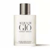 Armani Beauty Acqua di Gio balm bottle foreground for daily grooming and scent.