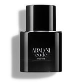 Armani Beauty Code Parfum bottle closeup highlights premium craftsmanship and lasting presence.