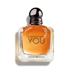 Armani Beauty Stronger With You bottle front shows bold masculine silhouette for confidence.