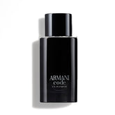 Armani Code EDP bottle in black and silver signals sleek masculine style.