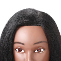 Armmu mannequin head with curling and straightening for versatile technique training.