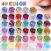 AROIC 40 colors body glitter packaging shows vibrant festival sparkle