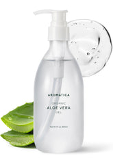 AROMATICA Aloe Vera Gel bottle demonstrates soothing after-sun care.