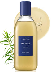 AROMATICA clarifying-tea-tree-shampoo bottle delivers oil-control cleansing for oily scalps