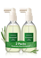 AROMATICA Root Enhancer rosemary spray bottle for scalp refresh and hydration.