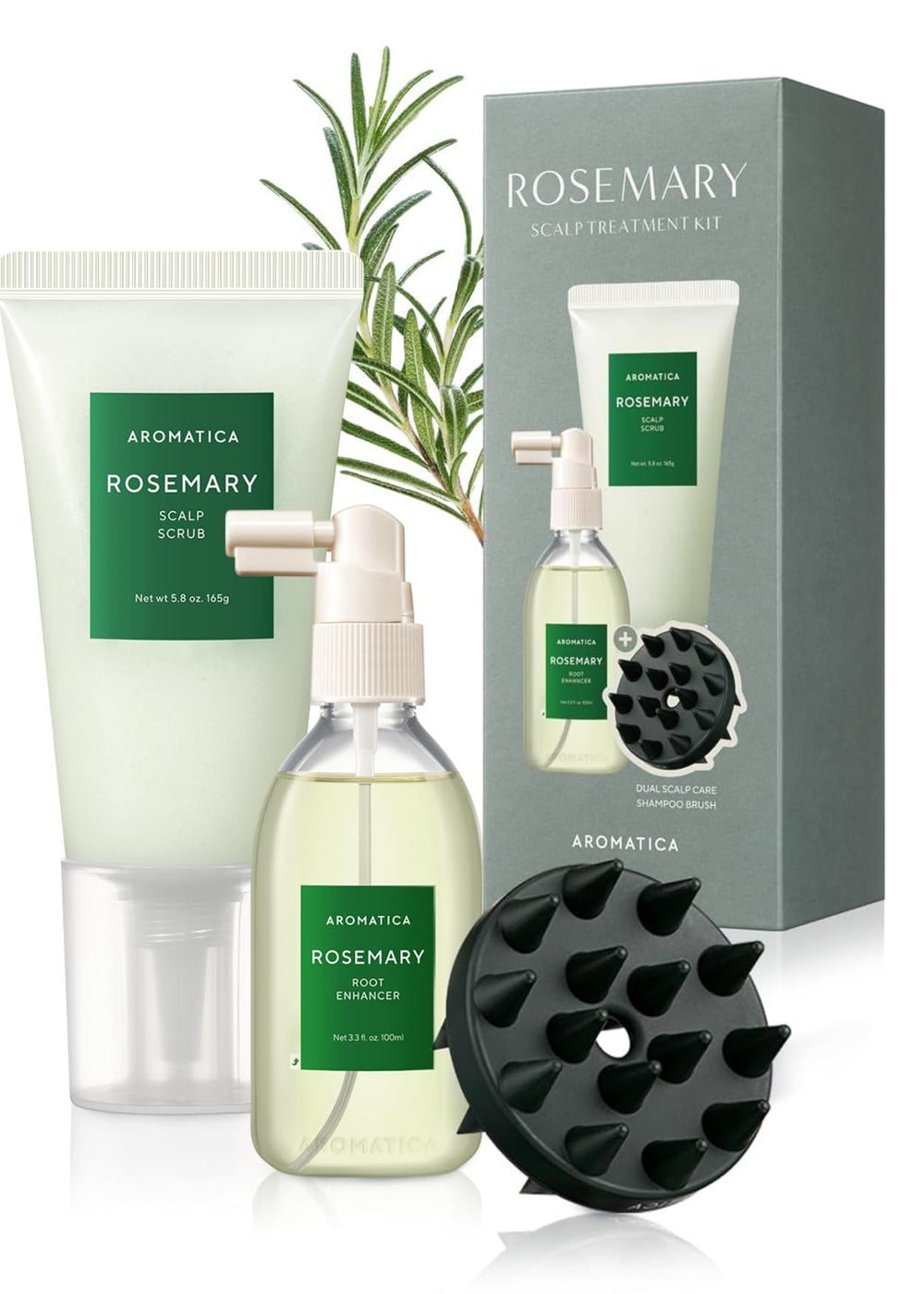 AROMATICA rosemary scalp-enhancer bottle for soothing scalp hydration