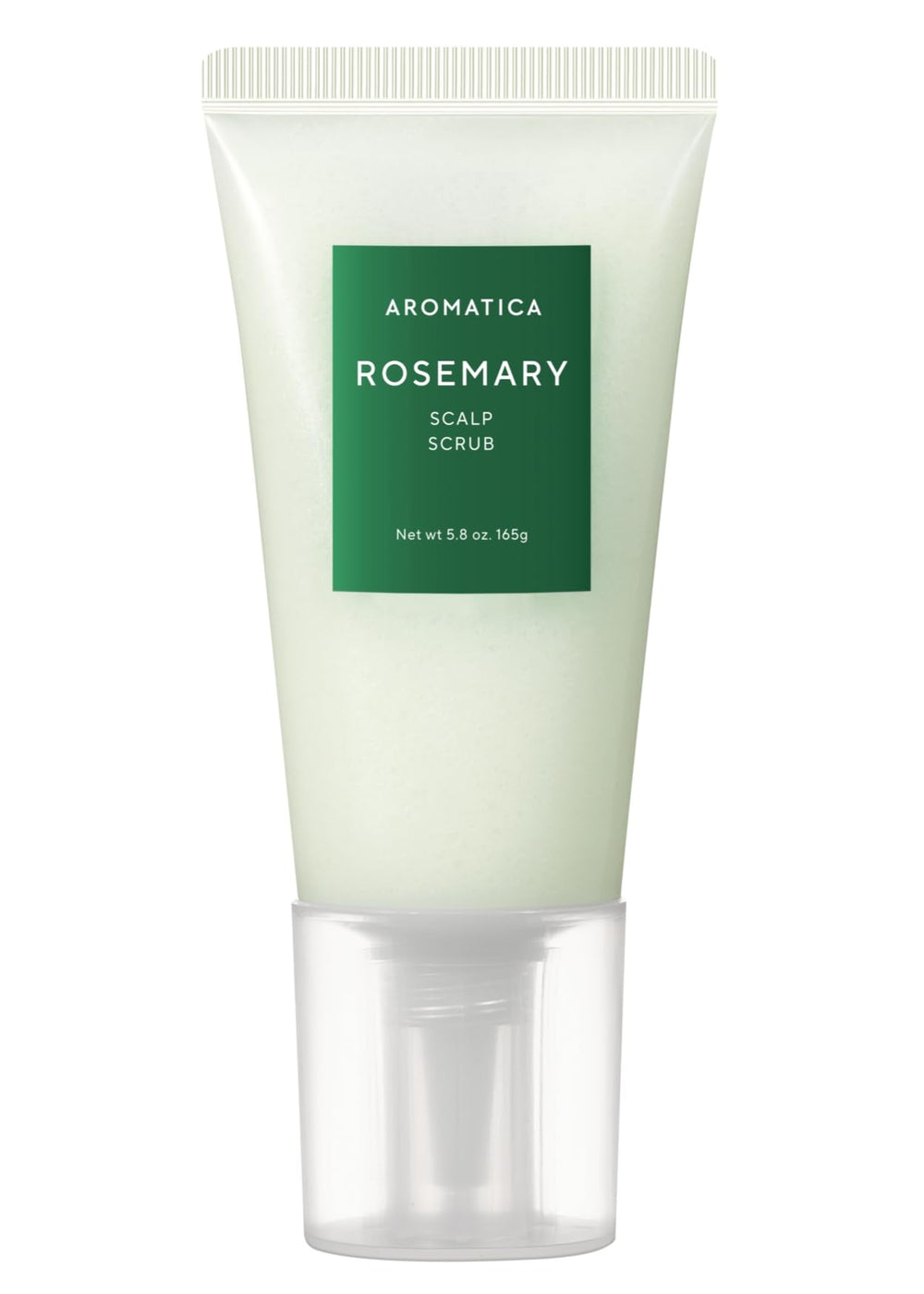 aromatica rosemary scalp scrub bottle close-up highlighting natural ingredients for detox