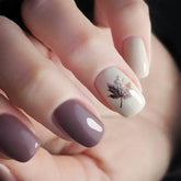 AROVFAM 24pc maple leaves nails offer easy at-home holiday looks.